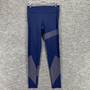 Under Armour Women Leggings S Small Blue Sport Yoga Striped Pull On Logo Jegging